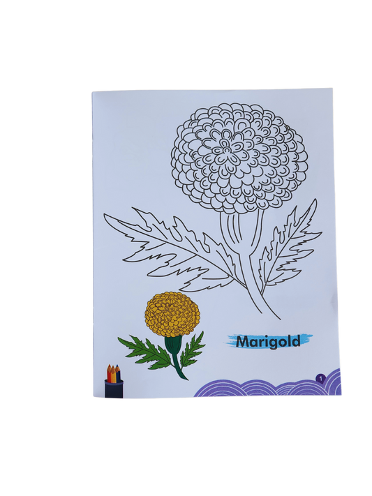 Flowers colouring book